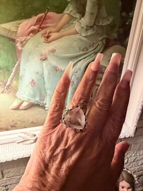 Authentic rose quartz ring